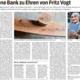 2021-09-02 Eine Bank zu Ehren von Fritz Vogt - Hohenloher Tagblatt